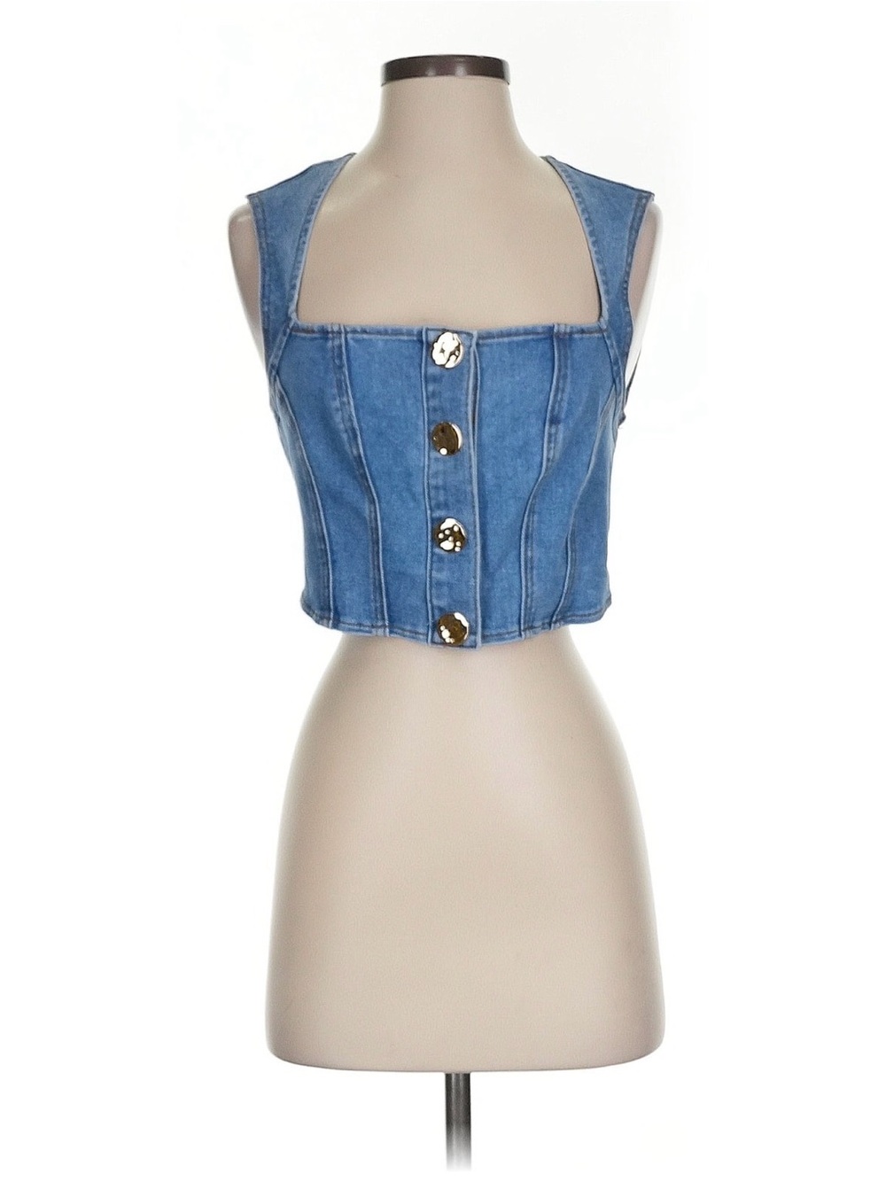House of Harlow 1960 Blue Denim Crop Top